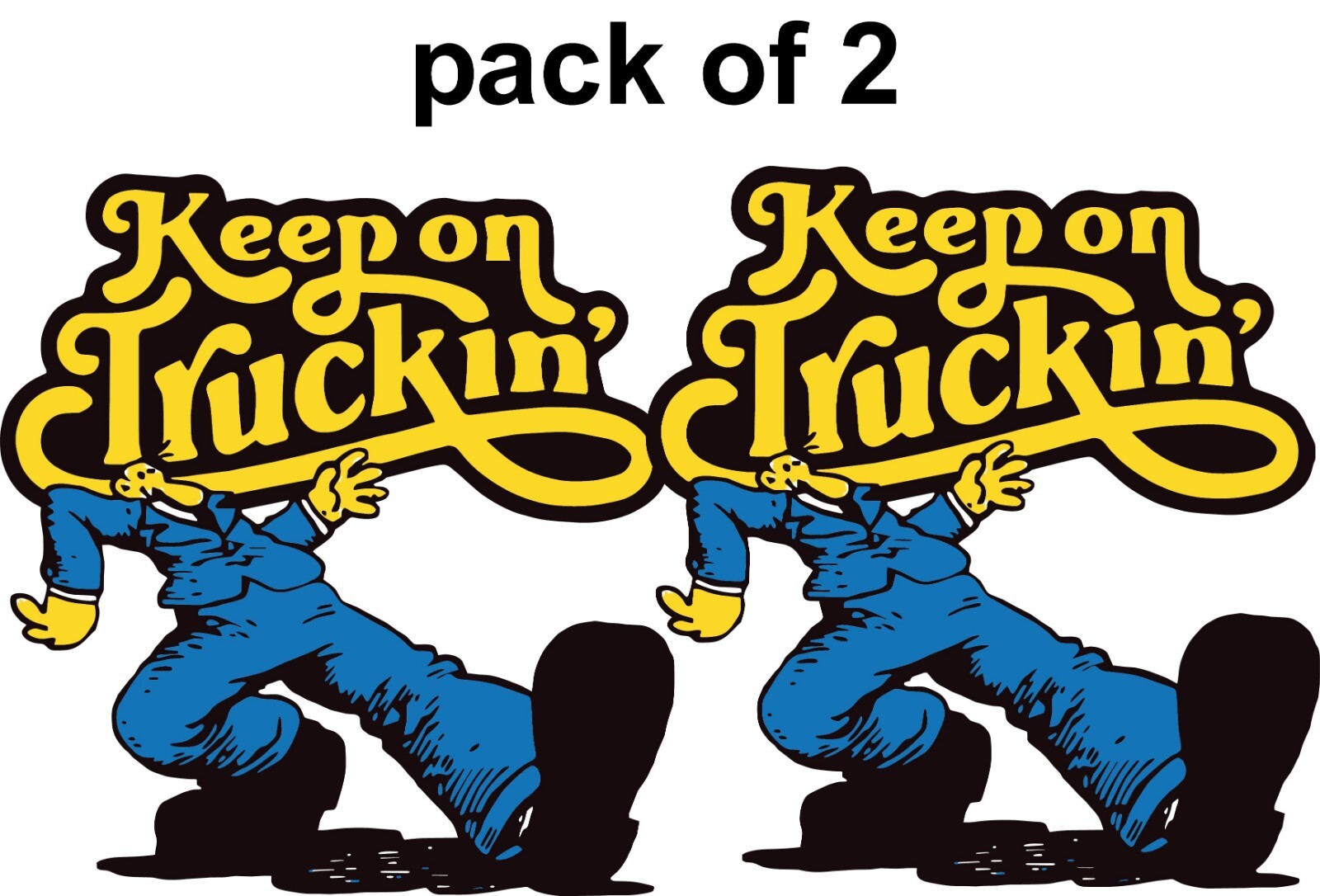 Pair of KEEP ON TRUCKIN&rsquo; Vintage Style DECALs, Vinyl STICKER for truck car
