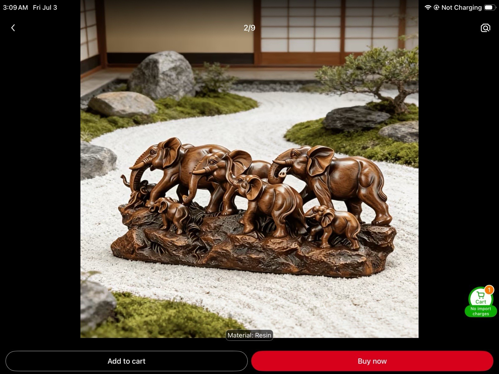 New Beautiful Family Of Hearding Elephants Resin Collectible Sculpture Decor
