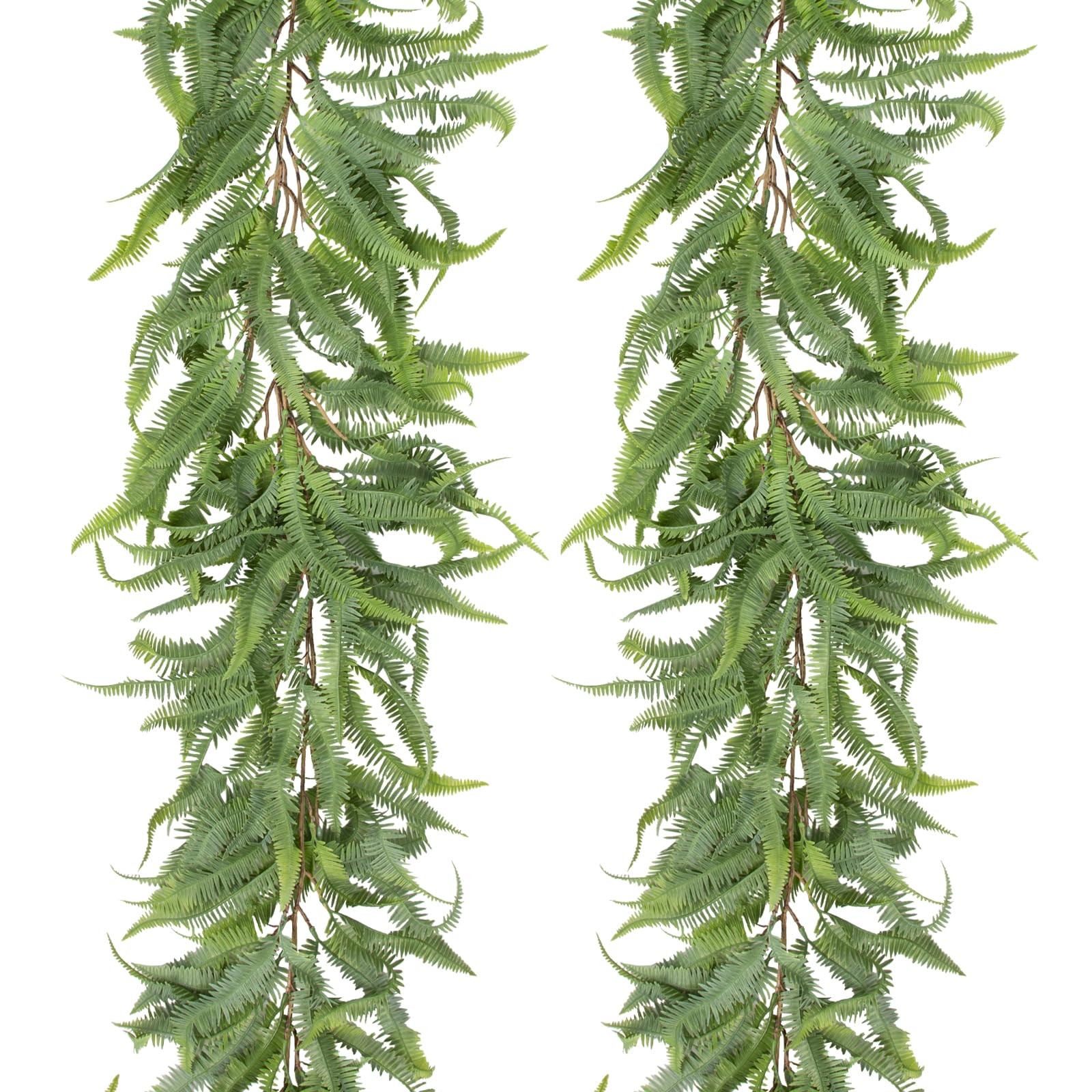 5ft Long Greenery Garland Set of 2 Boston Fern Floral Garland for Door Mantle…