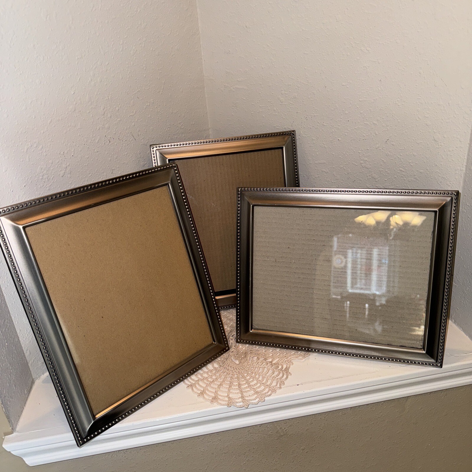 Three Pewter Finish 8&Prime; X 10&Prime; Free Standing Portrait Landscape Or Hanging Frames