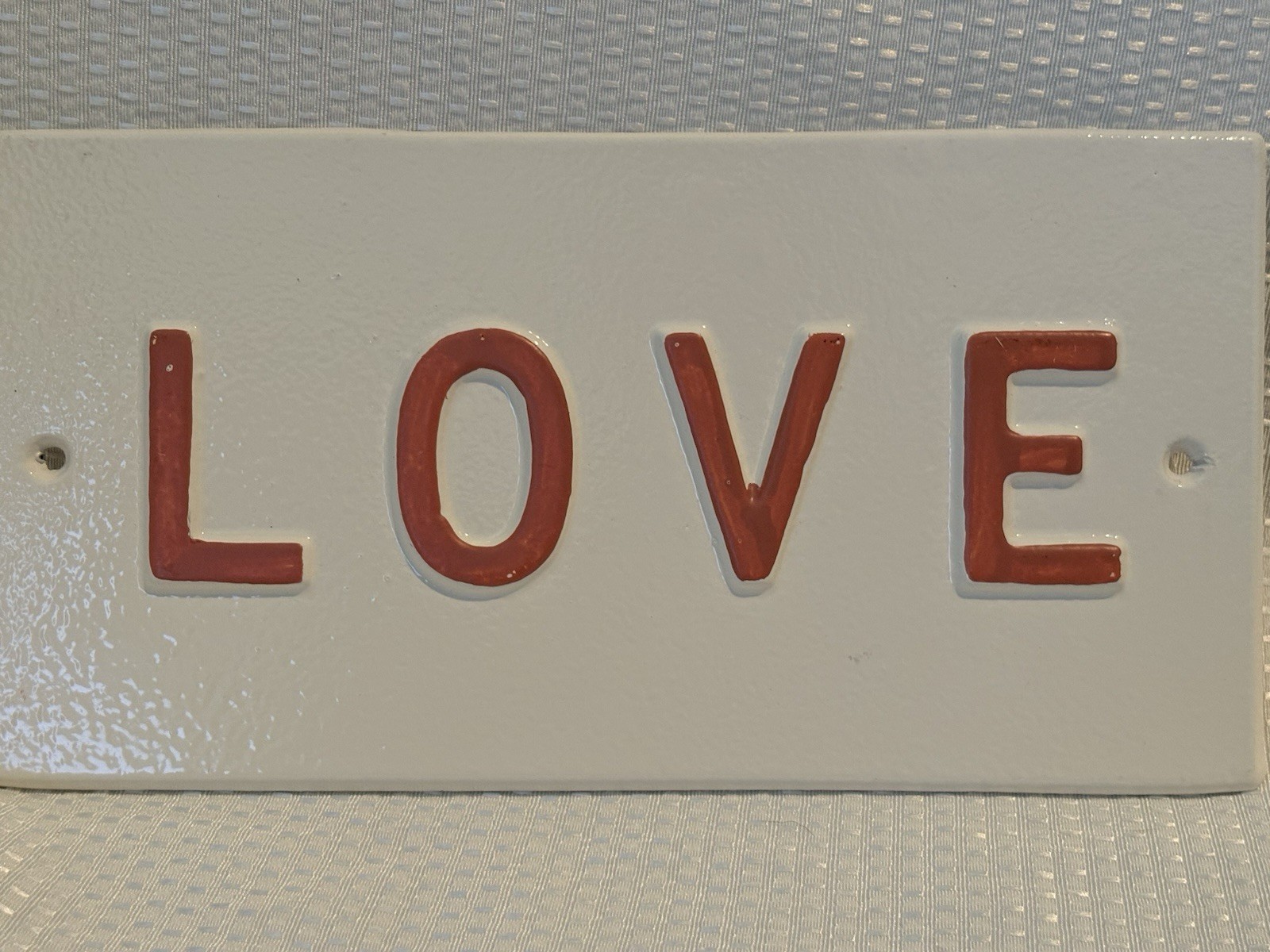 Hearth & Hand Magnolia LOVE Decor Plaque Pink & White