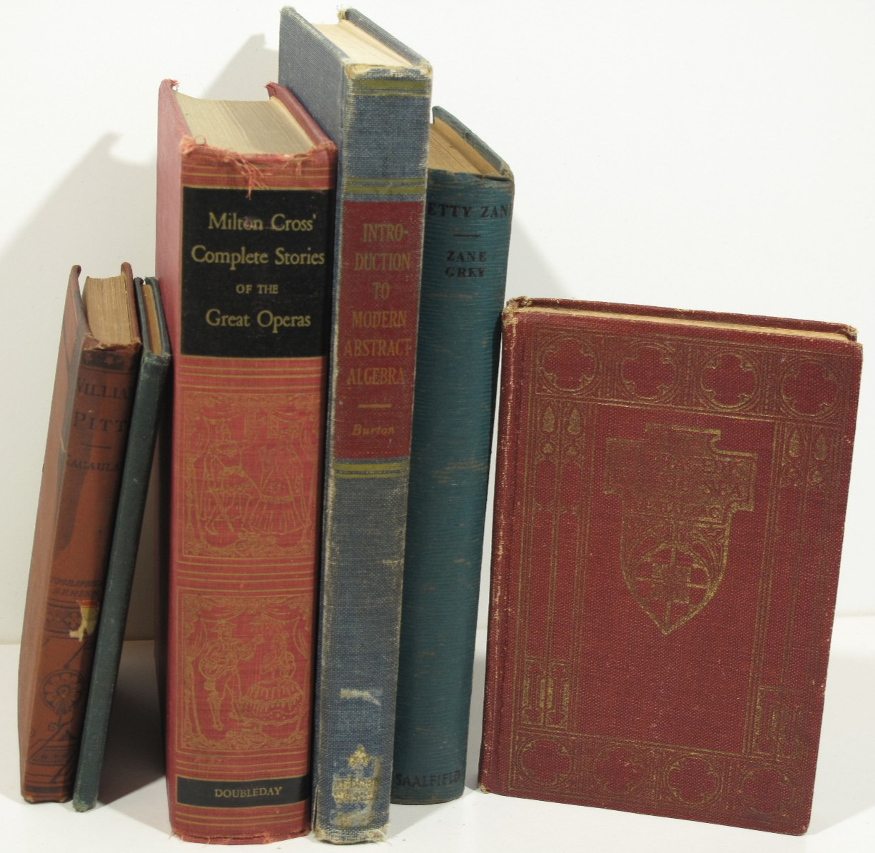 Lot of 6 VTG~ANT Decorative Staging Prop Hardback Books~Multi-Color~Gold Writing