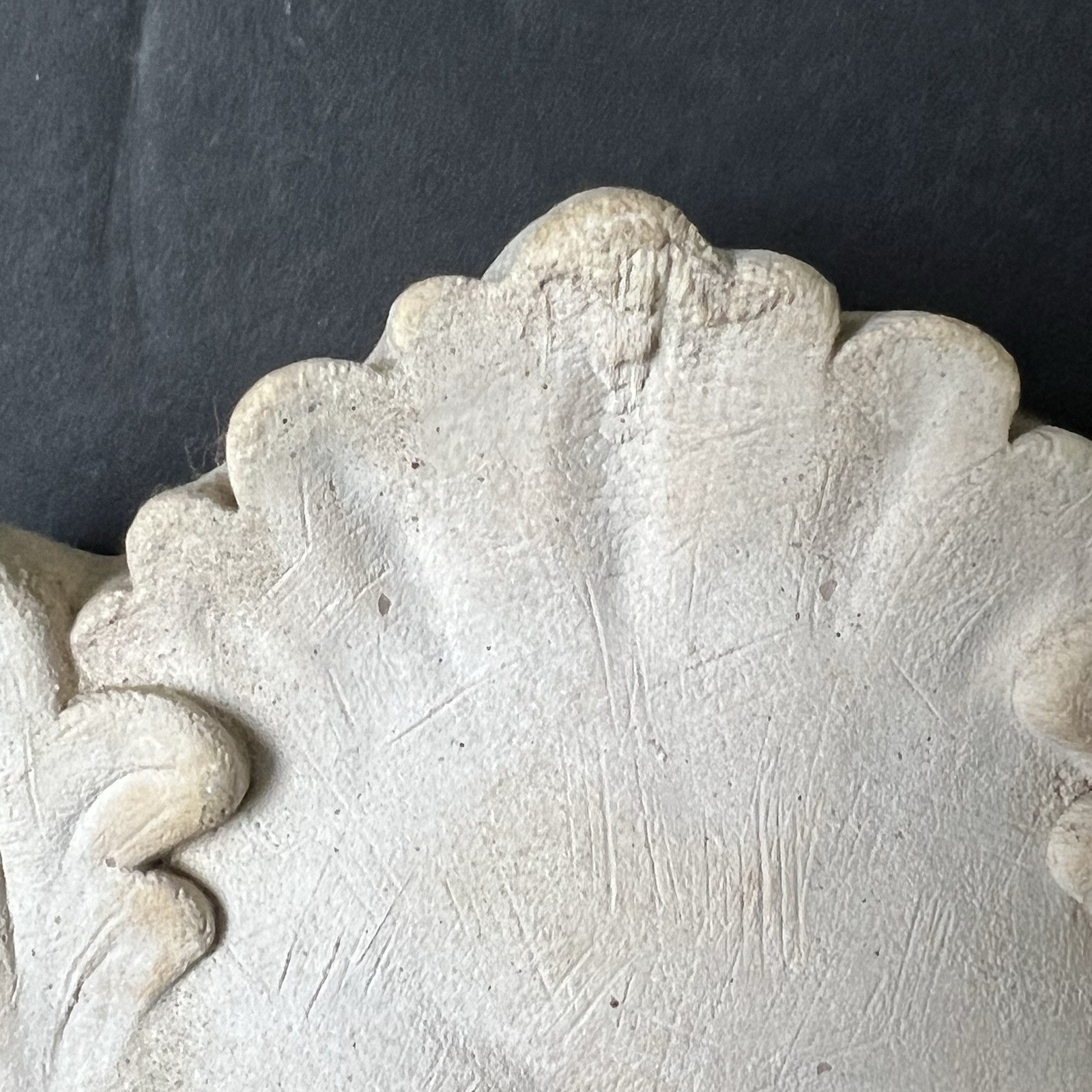 Vintage Carruth Studio Sunday Smiling Face Wall Plaque Cast Stone Art