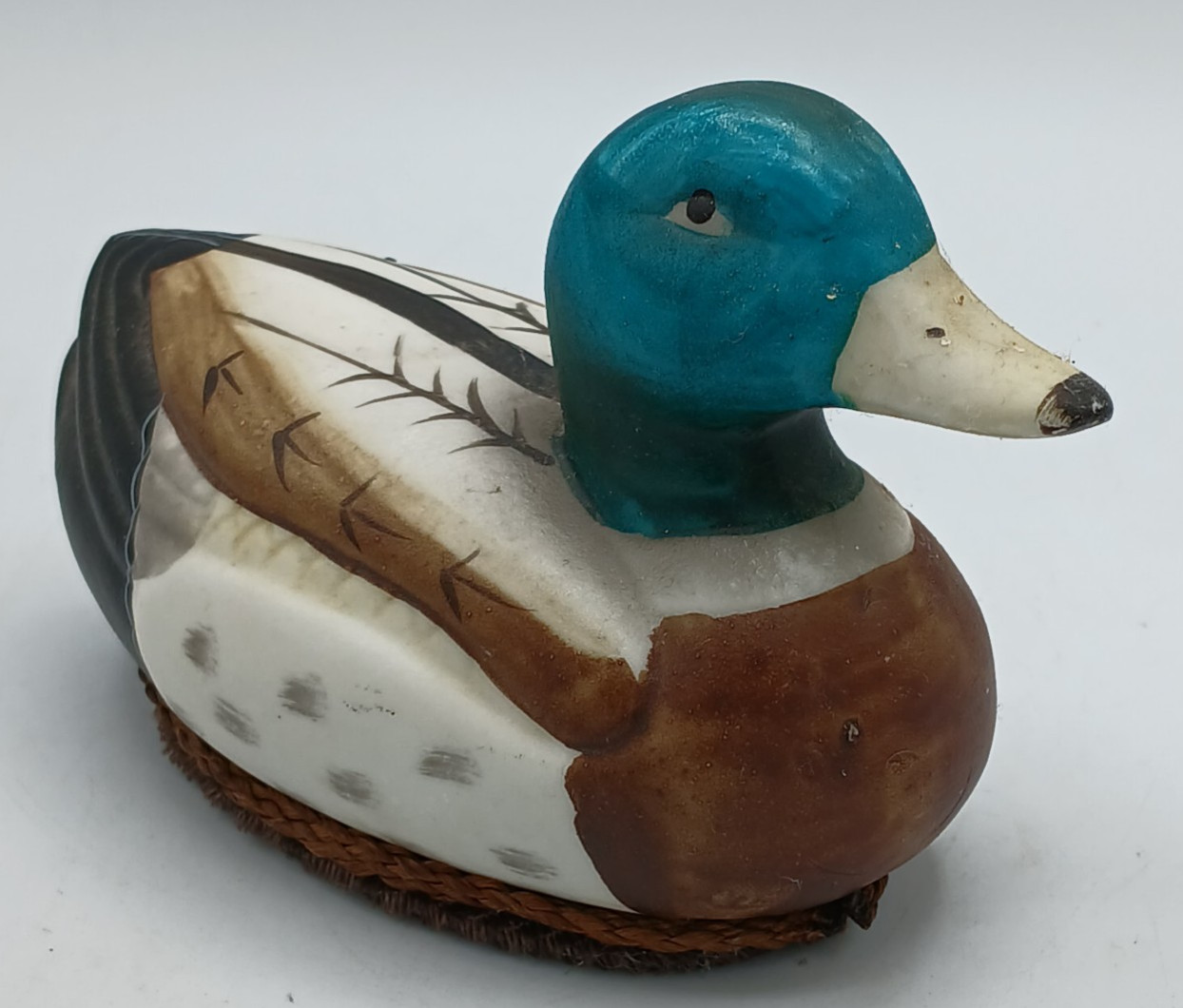 Hand Painted Duck Decoy Figurine Mallard Ceramic 5&Prime;