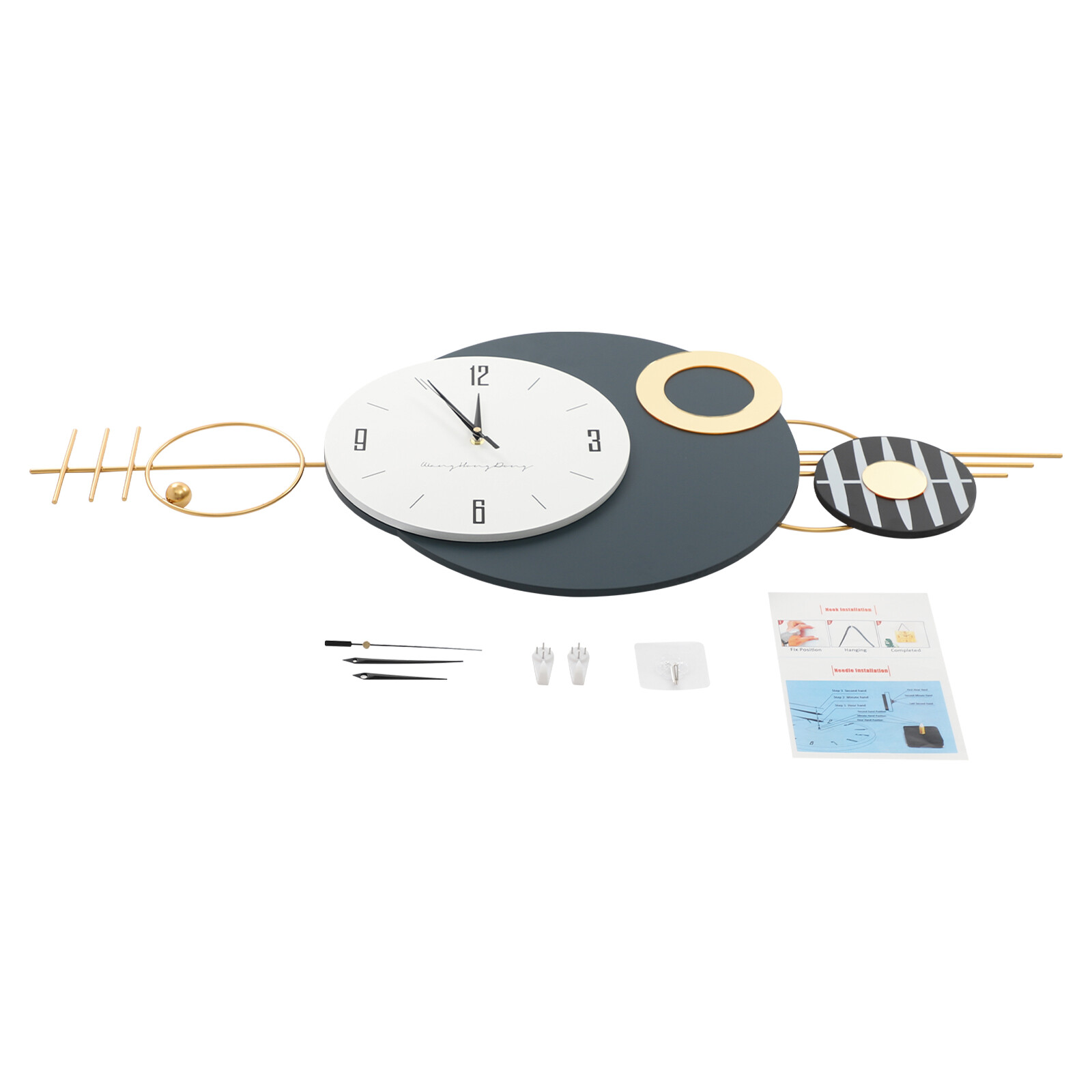 Modern Decorative Wall Clock – Silent Sweep, Elegant Metal Design