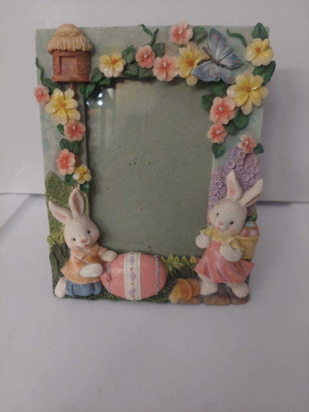 Floral Easter Rabbit 4 X 6 Resin 3D Tabletop Picture Frame