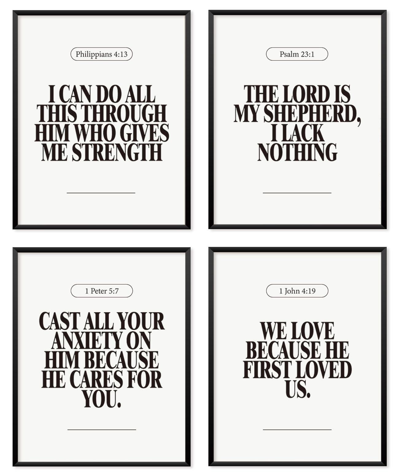 Black and White Christian Wall Art Decor Posters, Modern Bible Verse Prints, …