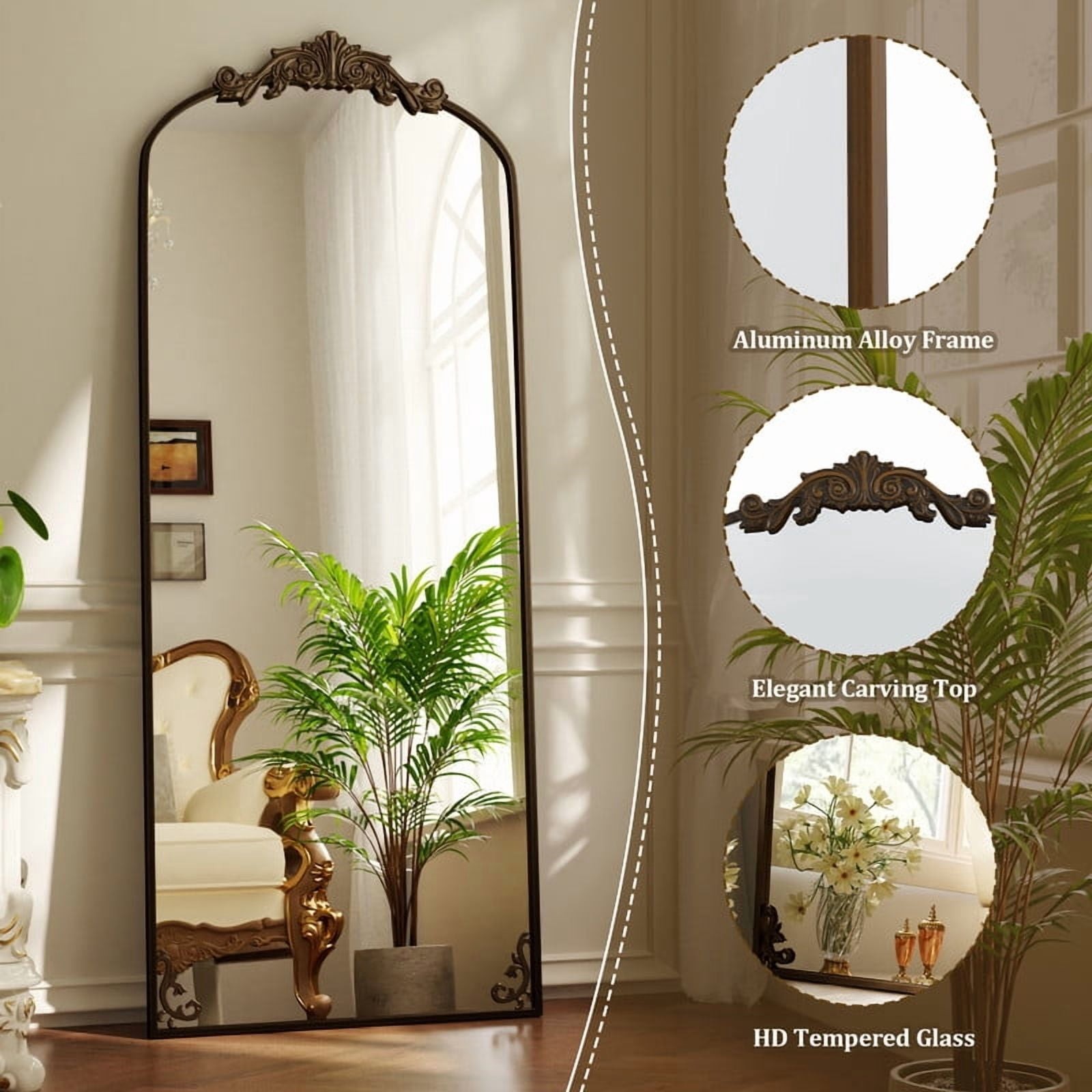 21&Prime;x66&Prime; Vintage Arched Full Length Dressing Mirror Floor Standing Mirror Wall