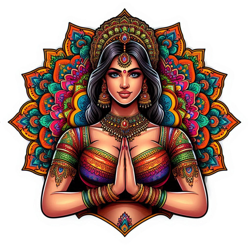 Namaste mandala Indian prayer design vinyl decal sticker – many sizes available