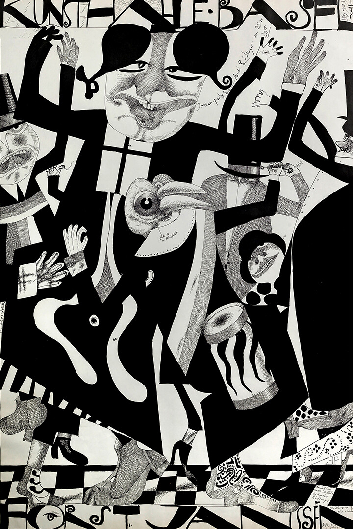 Horst Janssen Expo Basel 1966 Vintage Wall Art Home Decor – POSTER 20×30