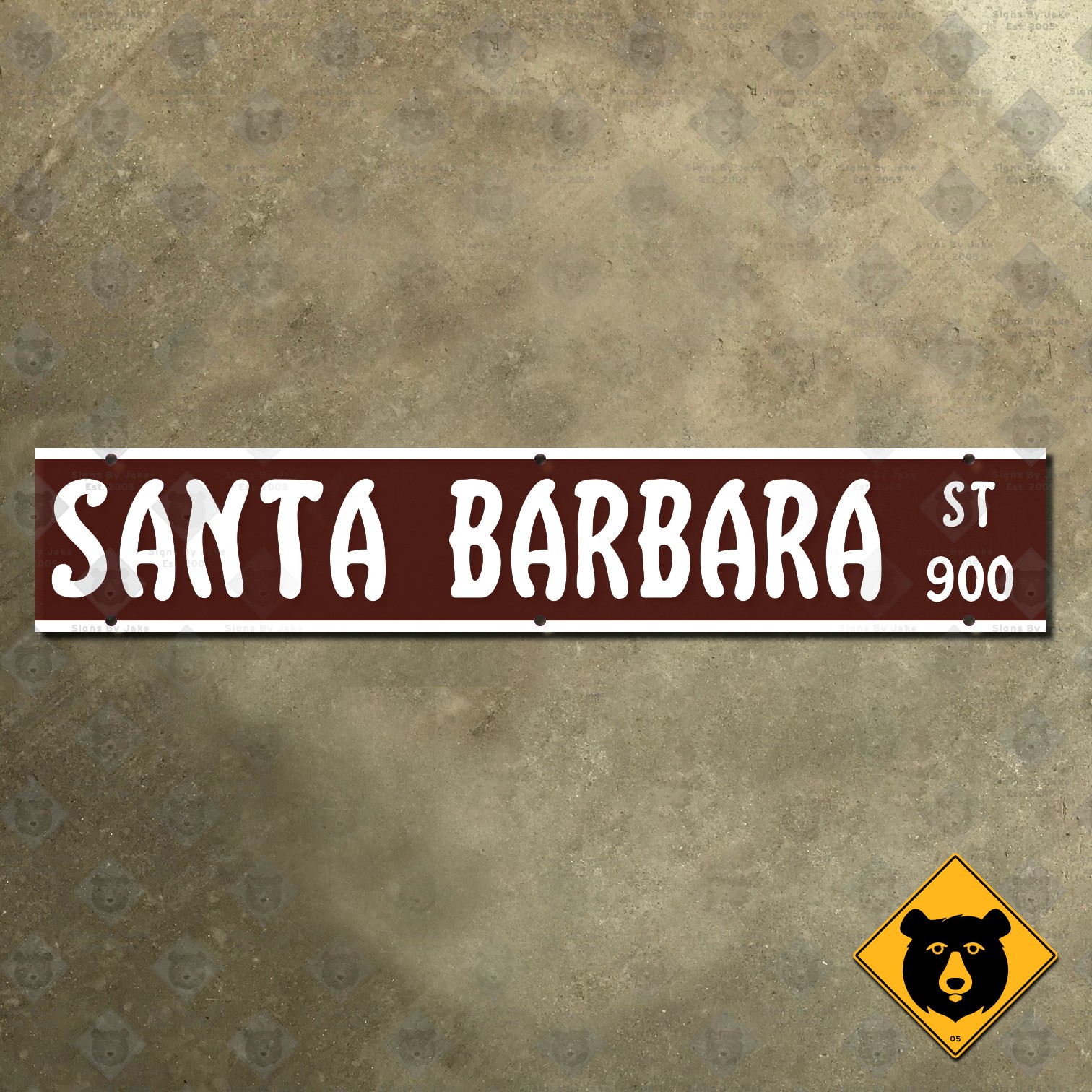 California Santa Barbara Street road sign 900 block 27×5