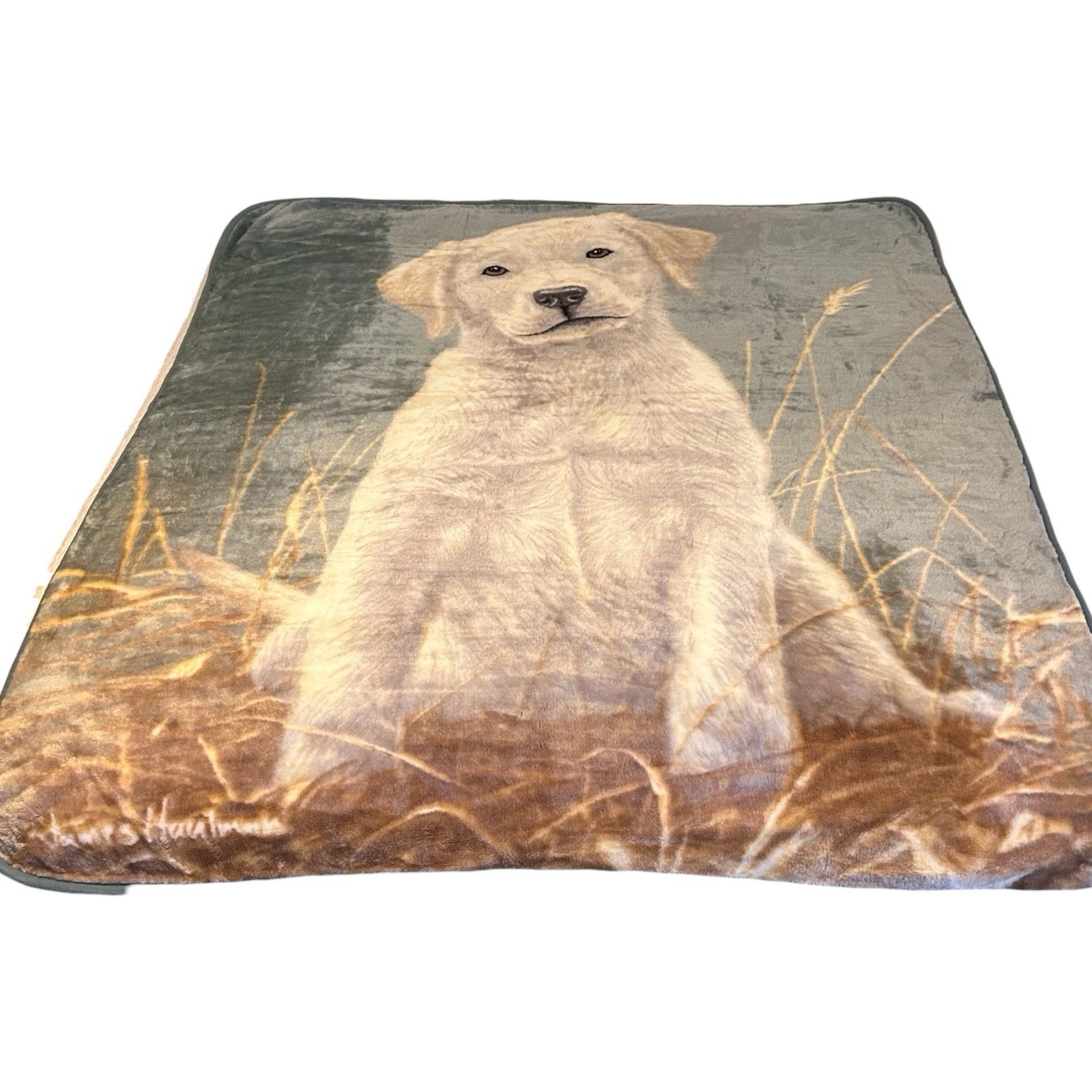 50” x 60” Yellow Labrador Retriever Dog James Hautman Fleece Throw Blanket