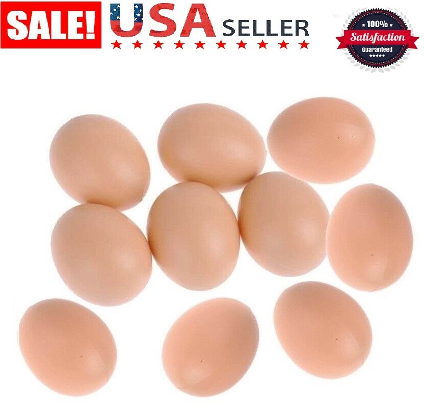 30× Liftlike Chicken Egg Plastic Fake Eggs 2&Prime; Fake Dummy Egg Hen Joke Prank US