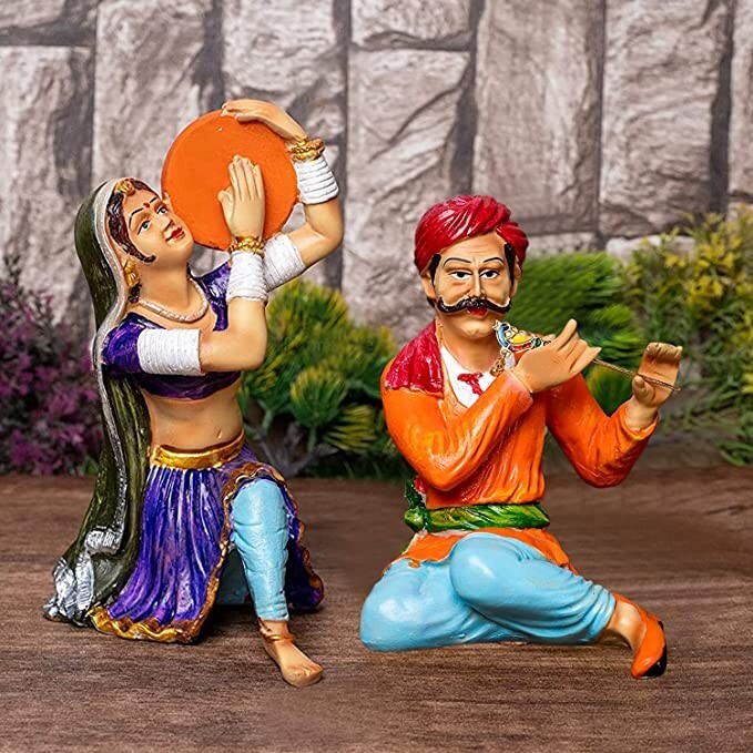 Musical Couple Decorative Showpiece for Home Decor (Pack of 2)