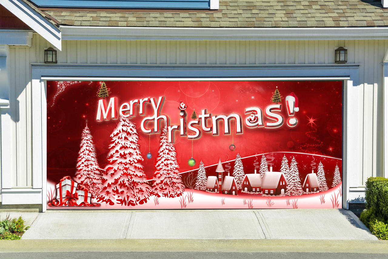 Christmas Garage Door Covers 3D EFFECT Banners MURALS House Decor Billboard G64