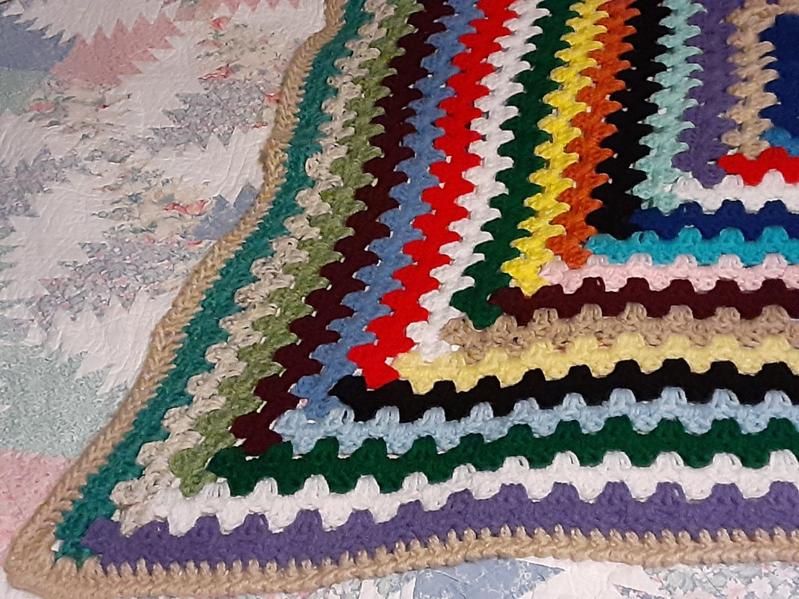 Crazy Granny Square Afghan approx. 40&Prime; square