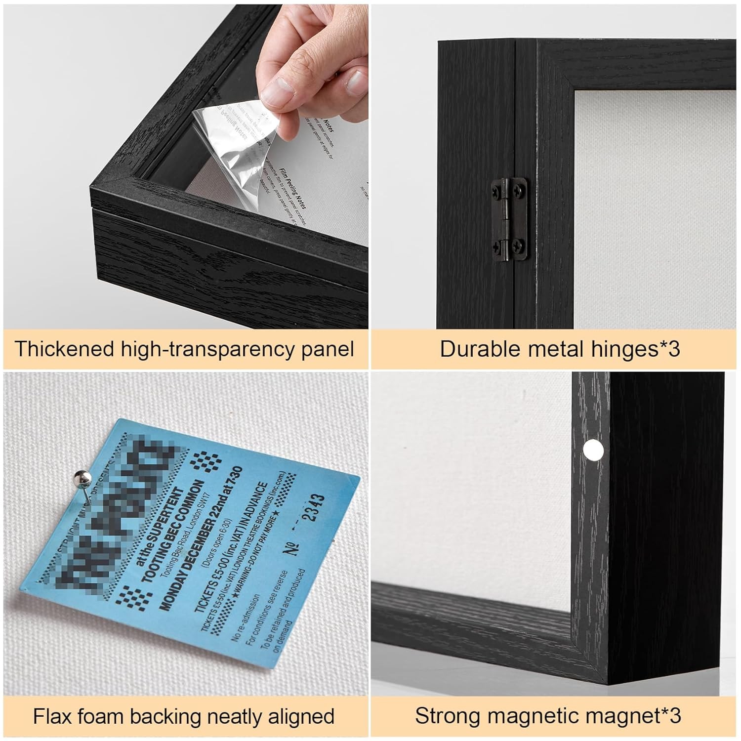 12×16 Deep Shadow Box Picture Frame Display Case with Linen Back,Thickened Panel