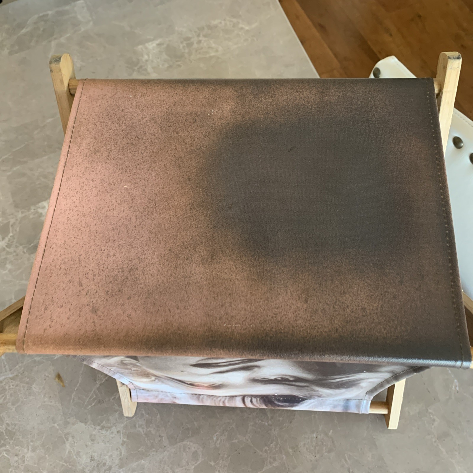 Marilyn Monroe Print Canvas & Wood Folding Magazine Rack Knitting Storage Bin