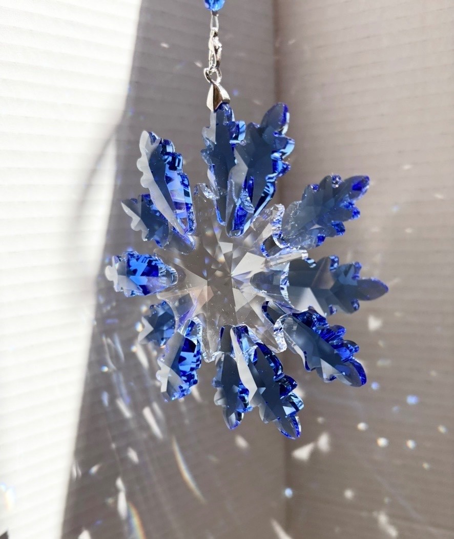 Crystal Snowflake Sun Catcher Christmas Decor Czech Bohemia Crystal Glass Gift
