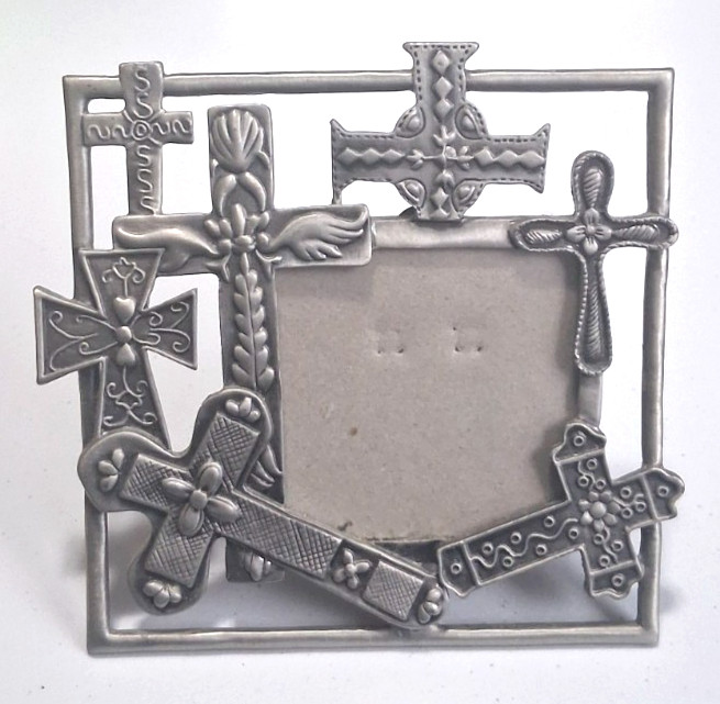 Pewter Picture Frame Traditions Crosses – CBK LTD – 3 Inch Photo Opening & Glass