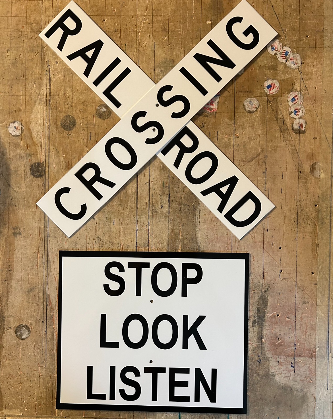 STOP LOOK LISTEN SIGN