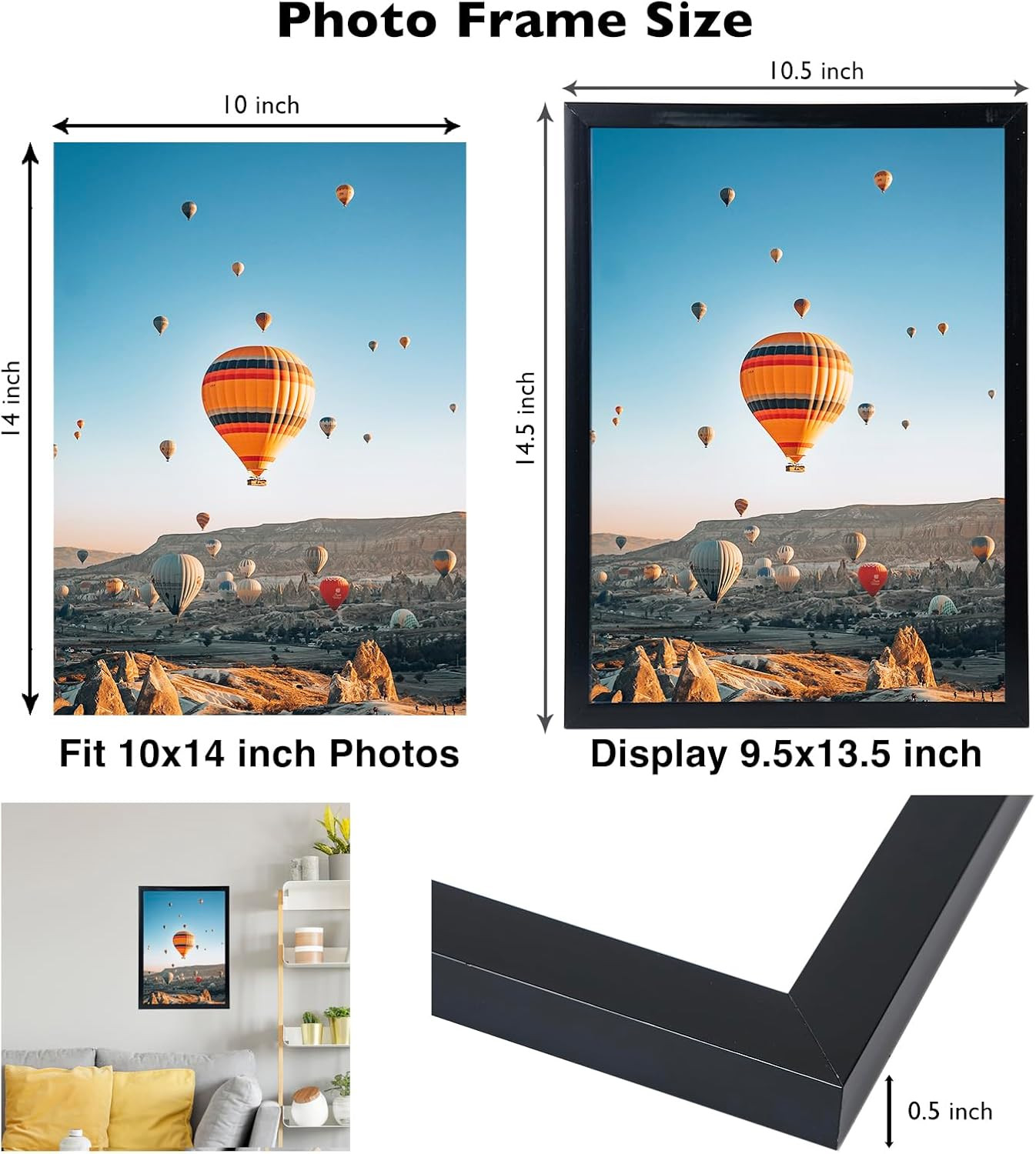 10X14 Picture Frame Set of 3 Black for 30 X 40Cm Diamond Painting Art, Wall M…