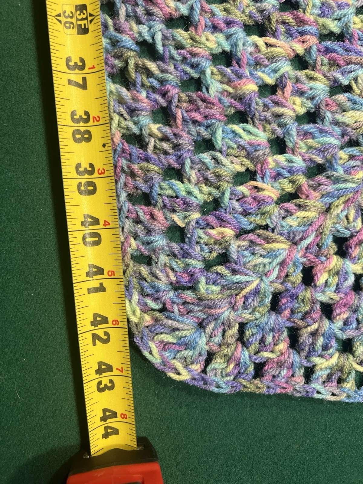 Handmade Crochet Blanket Afghan Throw Multicolor Pastel 42×42 Lap Blanket