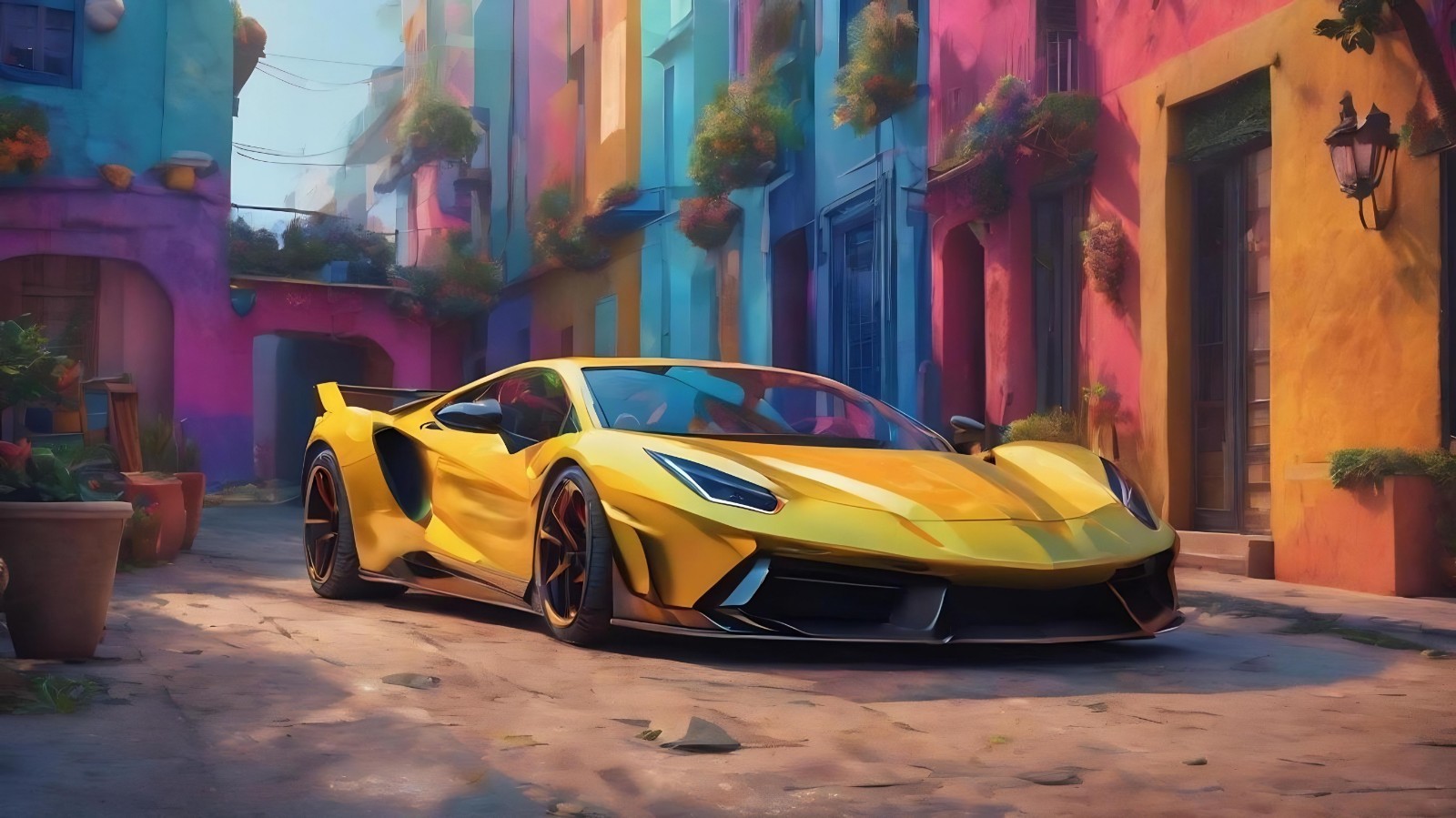 Yellow Lamborghini Fenomeno Car Poster A4/A3 Choose size Semi-Gloss poster only