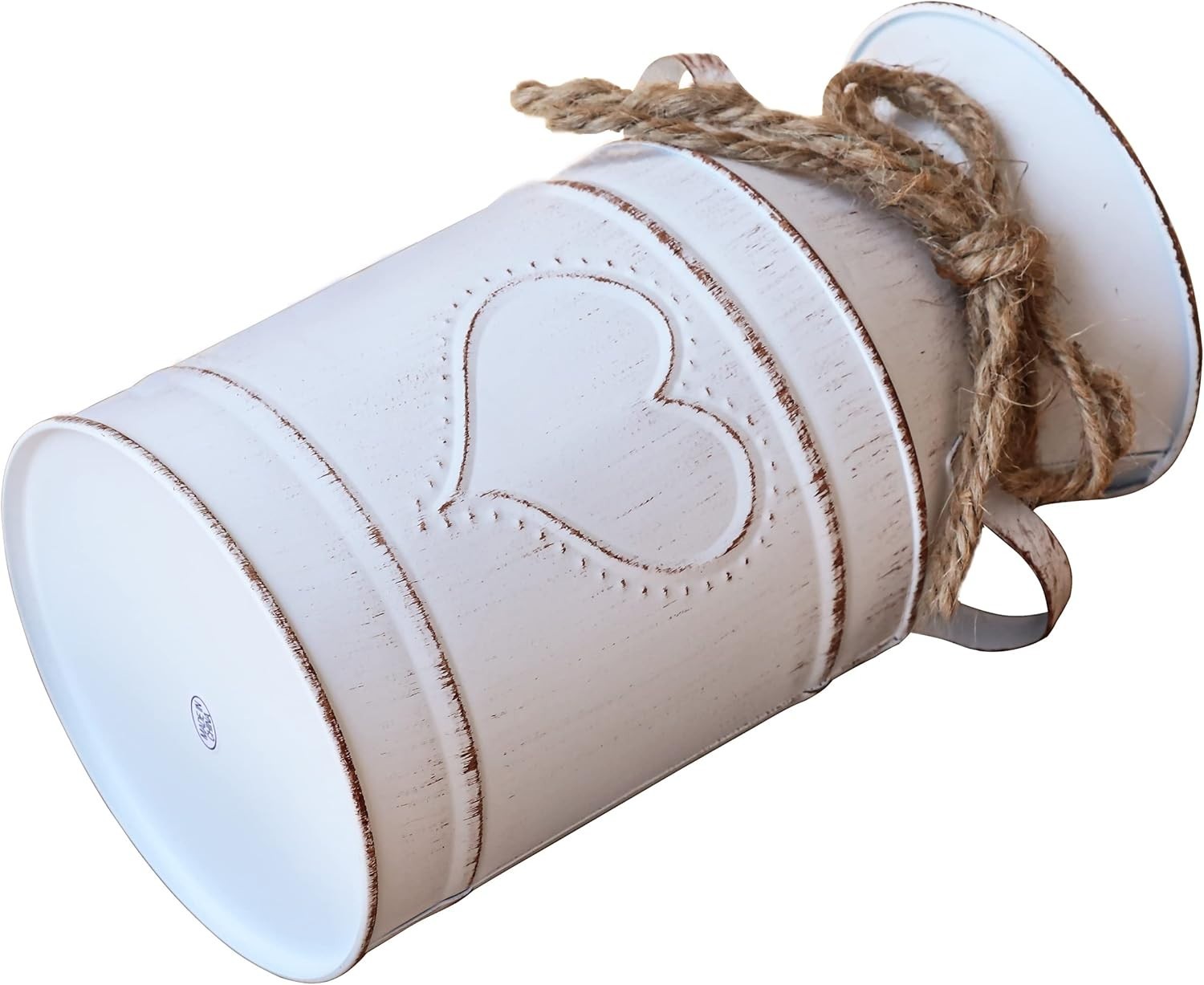 Elegant White Metal Vase for Home – Durable Rustic Decor for All Occasions