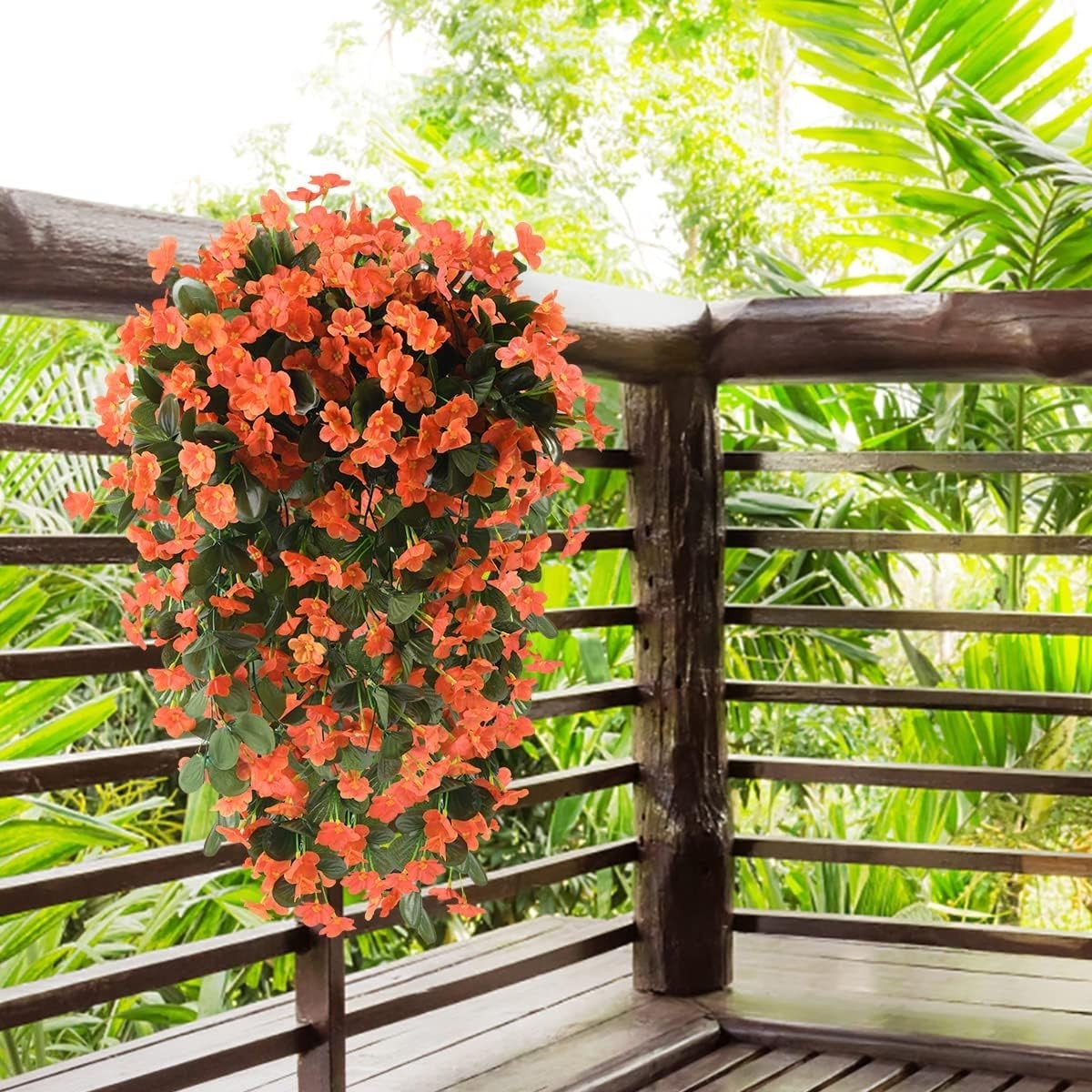 Realistic Trailing Vines – 2PCS UV Resistant Hanging Flowers for Home Decoration