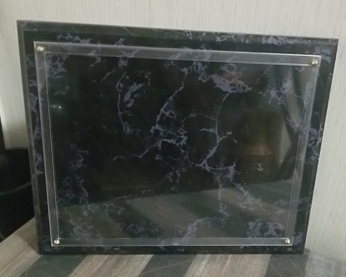 Certificate Black Marble Finish Plaque Frame for 8.5×11 Document Slide In