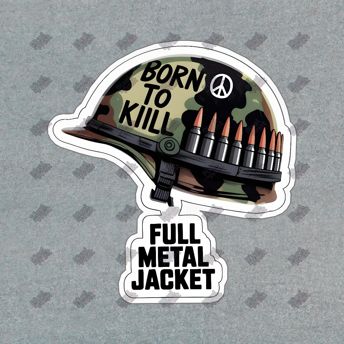 Military Helmet Sticker BORN TO KILL & FULL METAL JACKET Camouflage #8717