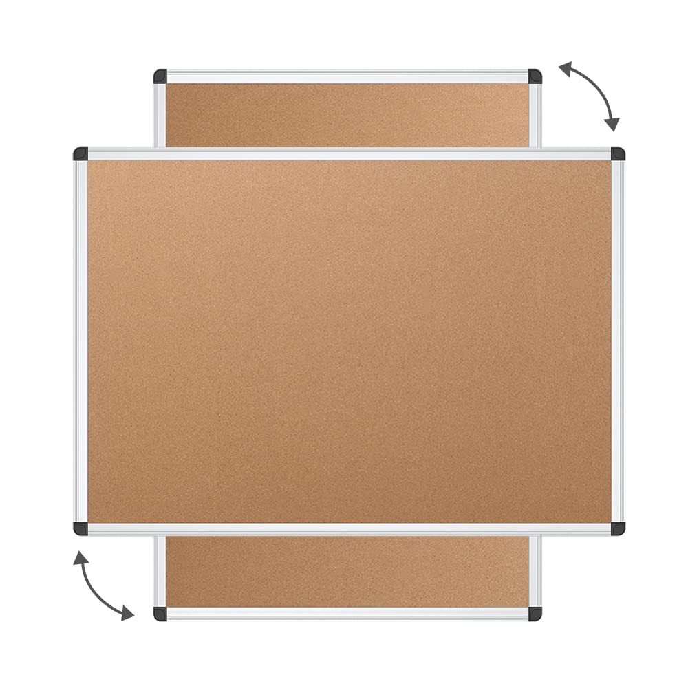 VIZ-PRO Large Cork Bulletin Board, 60 X 36 Inches, Wall-Mounted Corkboard