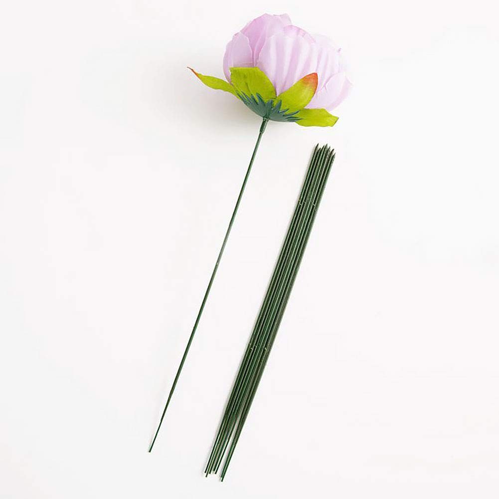 100pcs 17cm Green Artificial Floral Stem Wire for Crafts and Decor