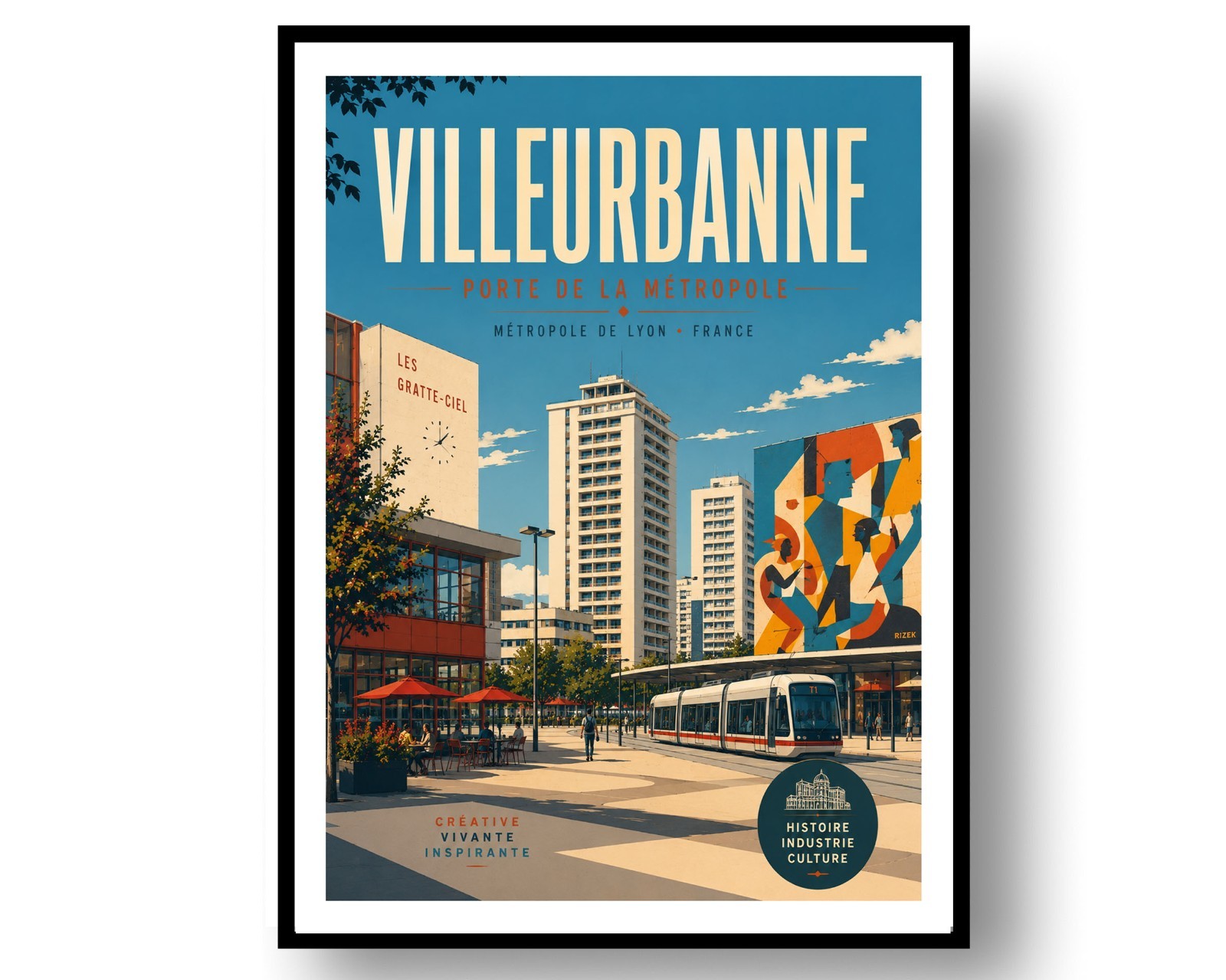 Villeurbanne Travel Poster Print, Wall Decor