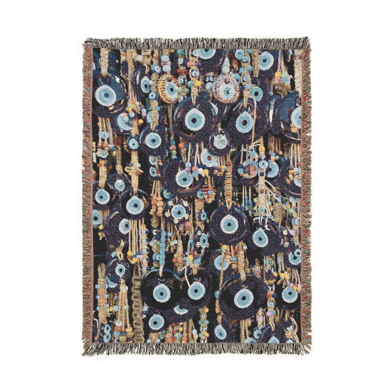 evil eye protector woven tapestry blanket (52by37)