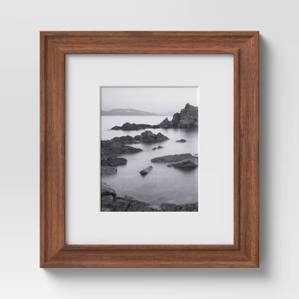 16&Prime;x20&Prime; Matted to 11&Prime;x14&Prime; Wood Wall Frame Midtone Woodgrain Threshold