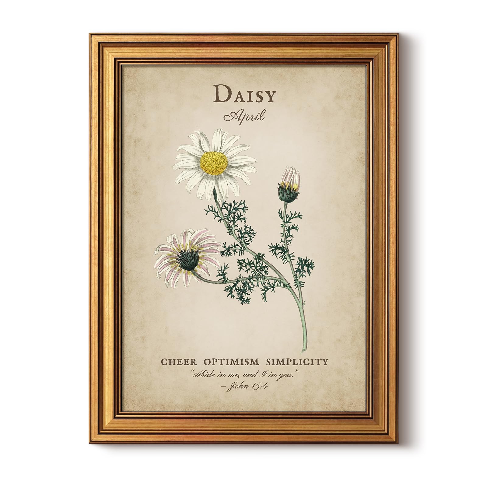 InSimSea Vintage Floral Wall Art Decor, Unique Mothers Day Gifts, Apr.Birth F…