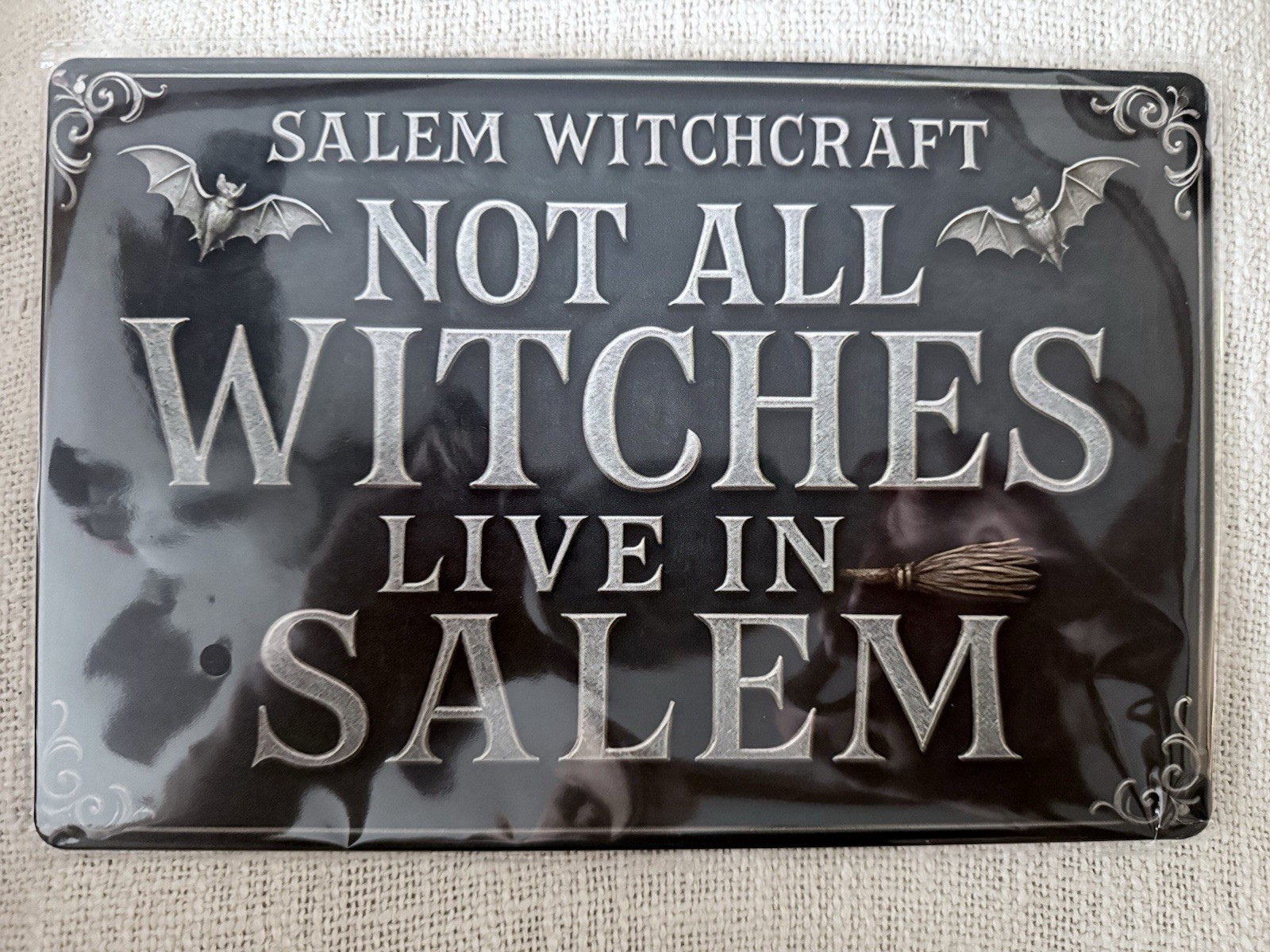 Halloween Metal Sign Vintage Reproduction 12 X 8 Witch