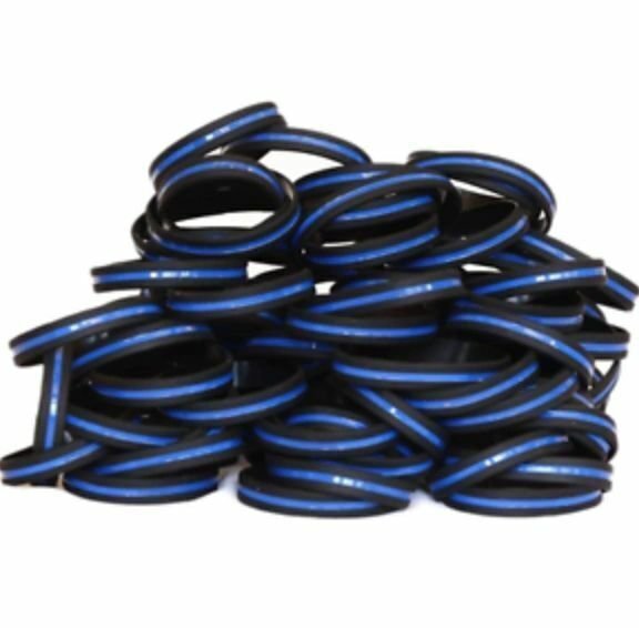 Bulk Thin Blue Line Silicone Wristbands(100pk/ 50pk/ 25pk/ 10pk) Adult and Child