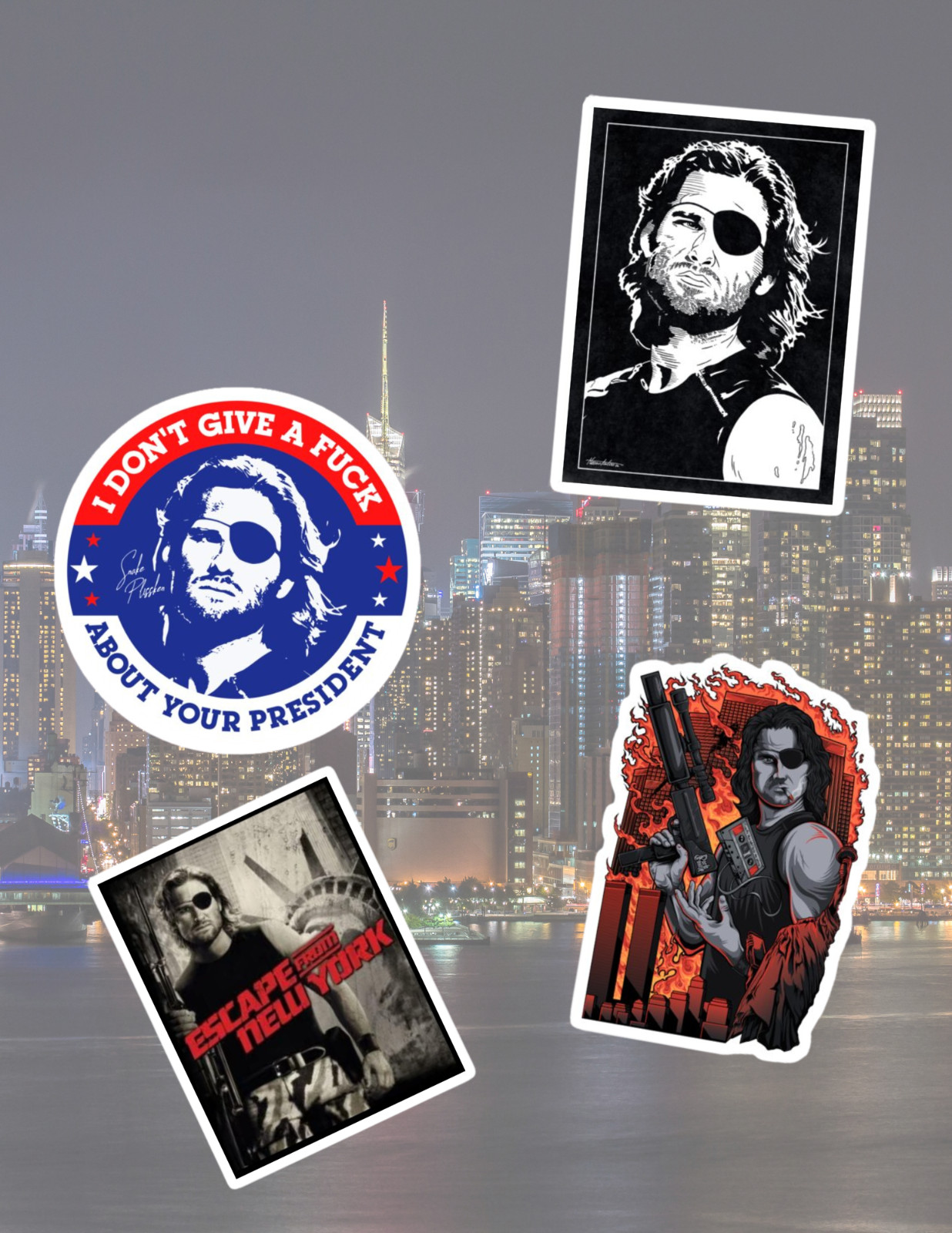 Escape From New York 80&rsquo;s Movie 4pc Sticker Pack