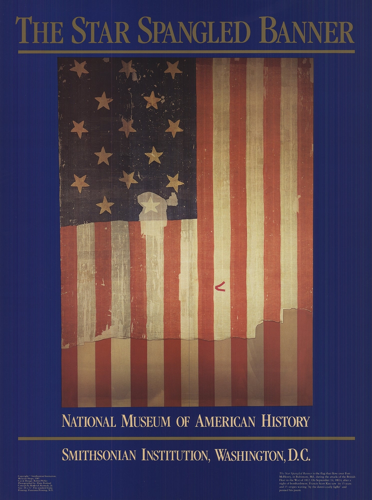 ARTIST UNKNOWN Star Spangled Banner 24&Prime; x 18&Prime; Offset Lithograph 1985 Contemporar