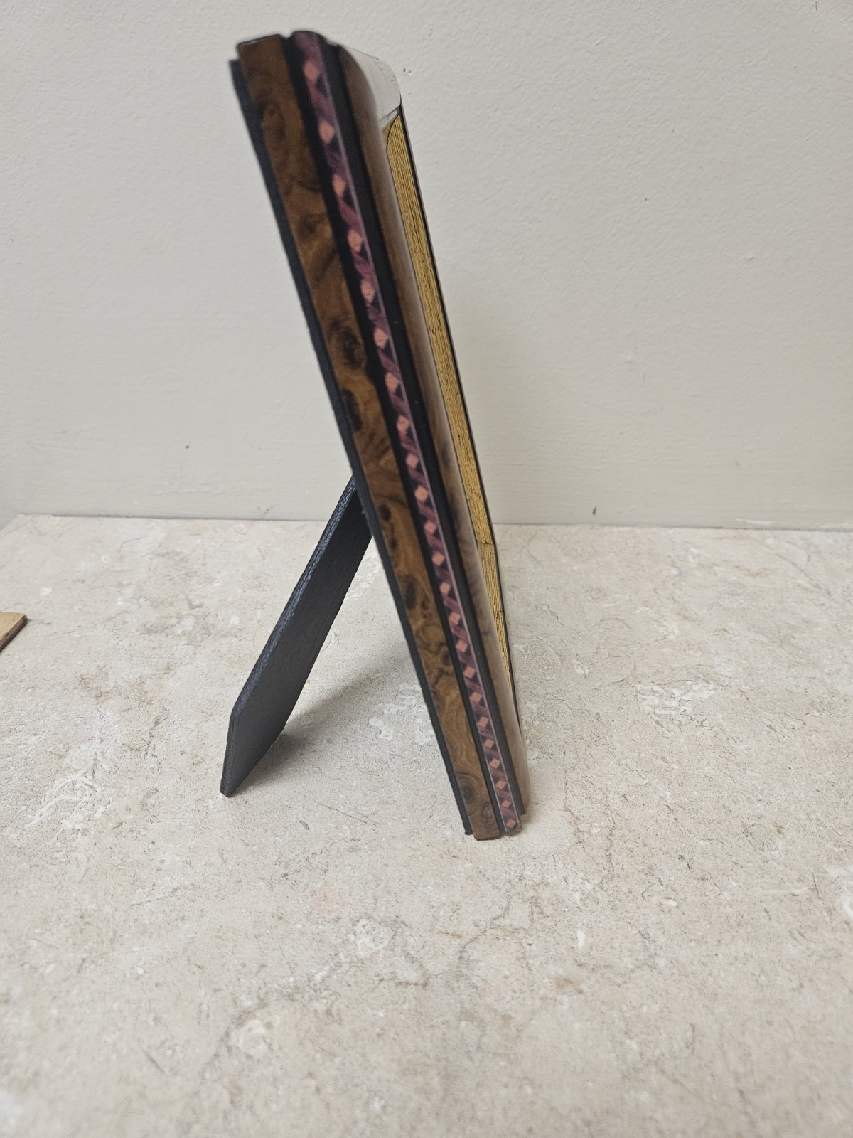 5×7 wood marquetry photo frame handcrafted in Los Angeles by The Bucklers Inc.