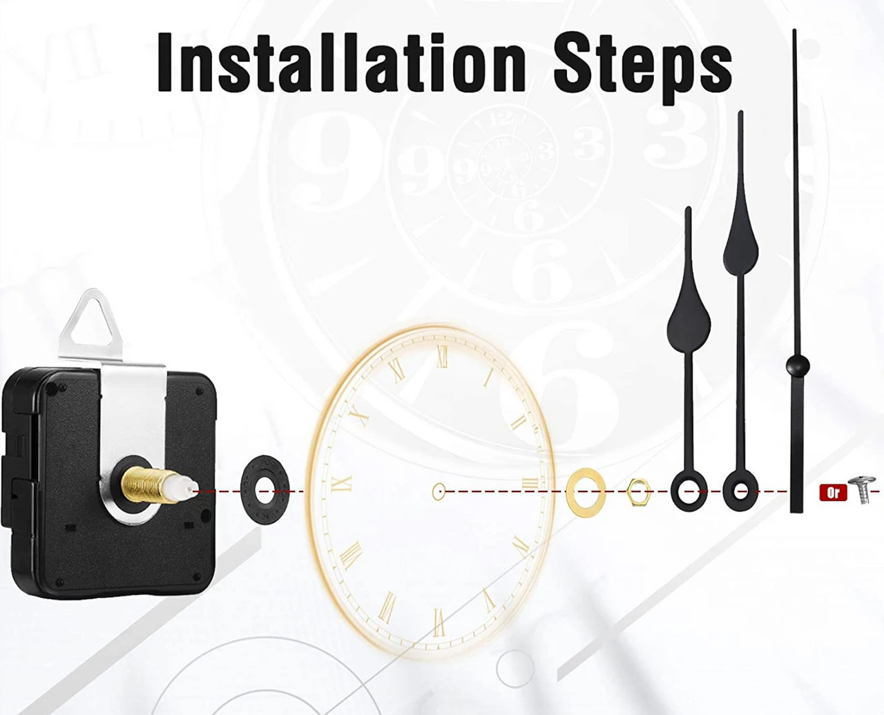 DIY Clock Replacement Repair Hands Kit Movement Quartz Mechanism Tool No-Ticking