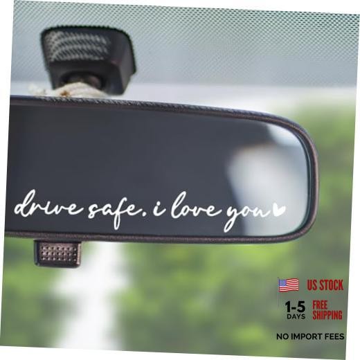 Drive Safe I Love You Mirror Stickers, 3 Pcs Cute White Drive Safe I Love You
