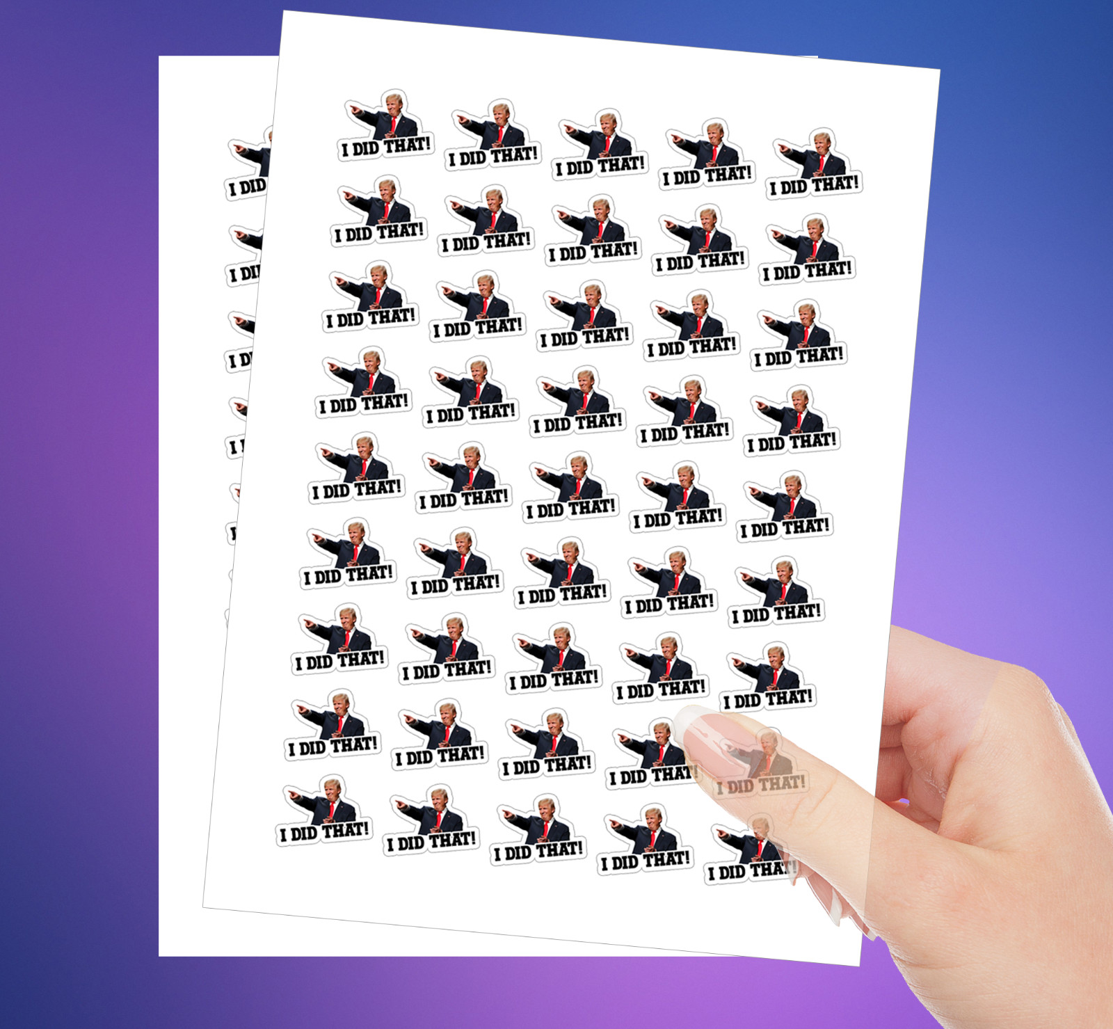 100 PCs « I did that » Trump Sticker Pack – Trump Meme – Trump Decals – 1.3 x 1&Prime;