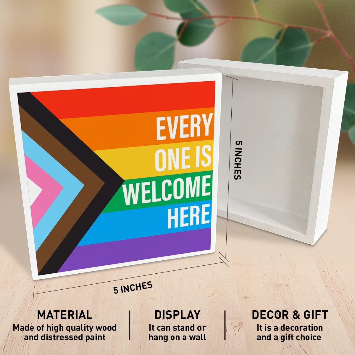 LGBTQ Gifts for Gay Men Women, Lesbian Gifts, LGBT Rainbow Pride Month Wood B…
