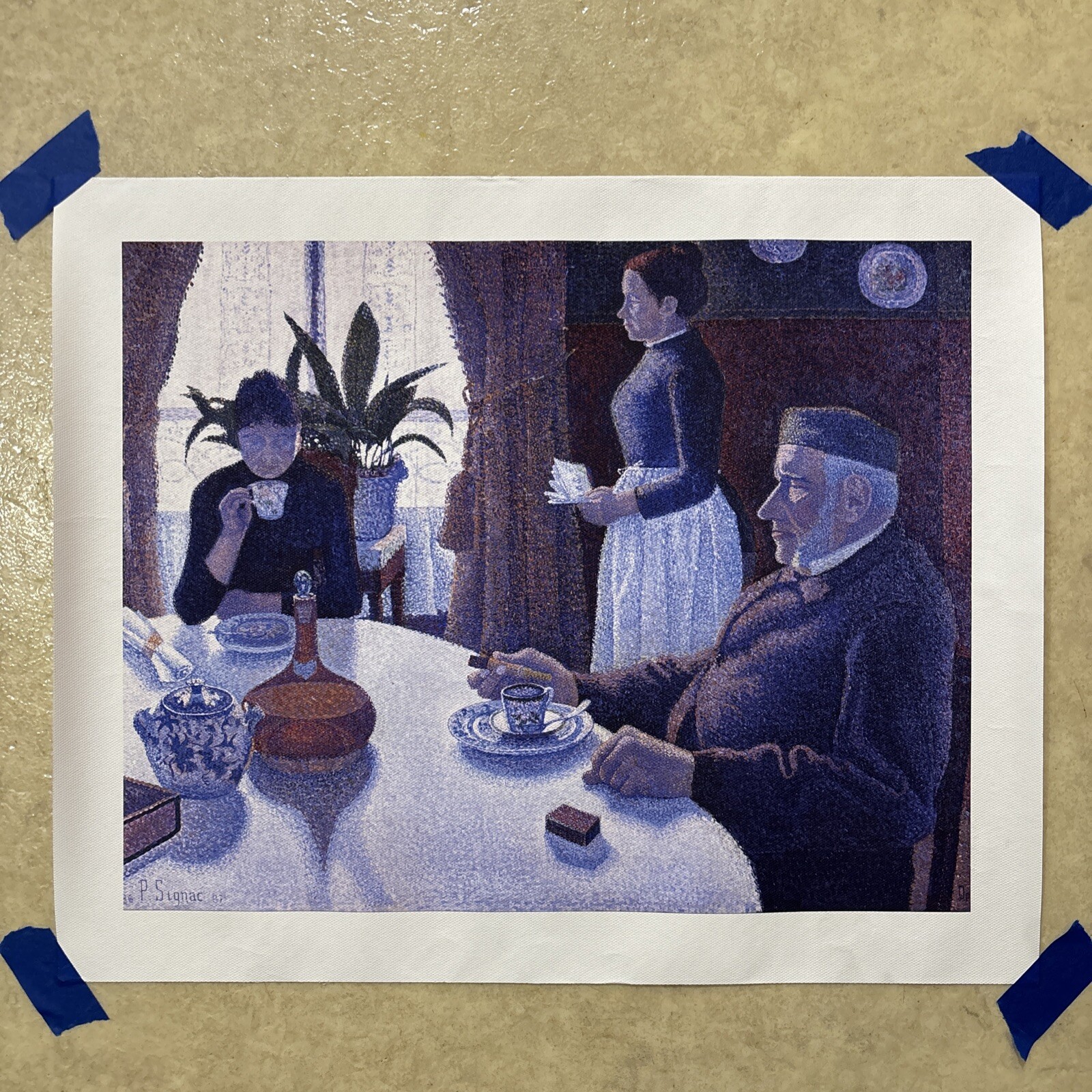 Paul Signac &lsquo;Breakfast&rsquo; ✅ Canvas Art Wall Decorative Poster ✅ 14×18 in Unframed