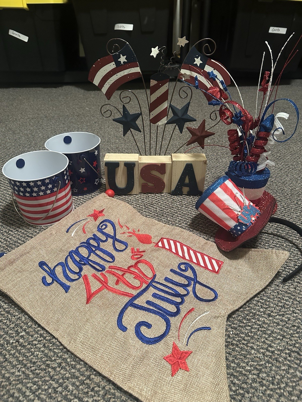 USA Home Decor Independence Day July 4 Patriot Red White Blue