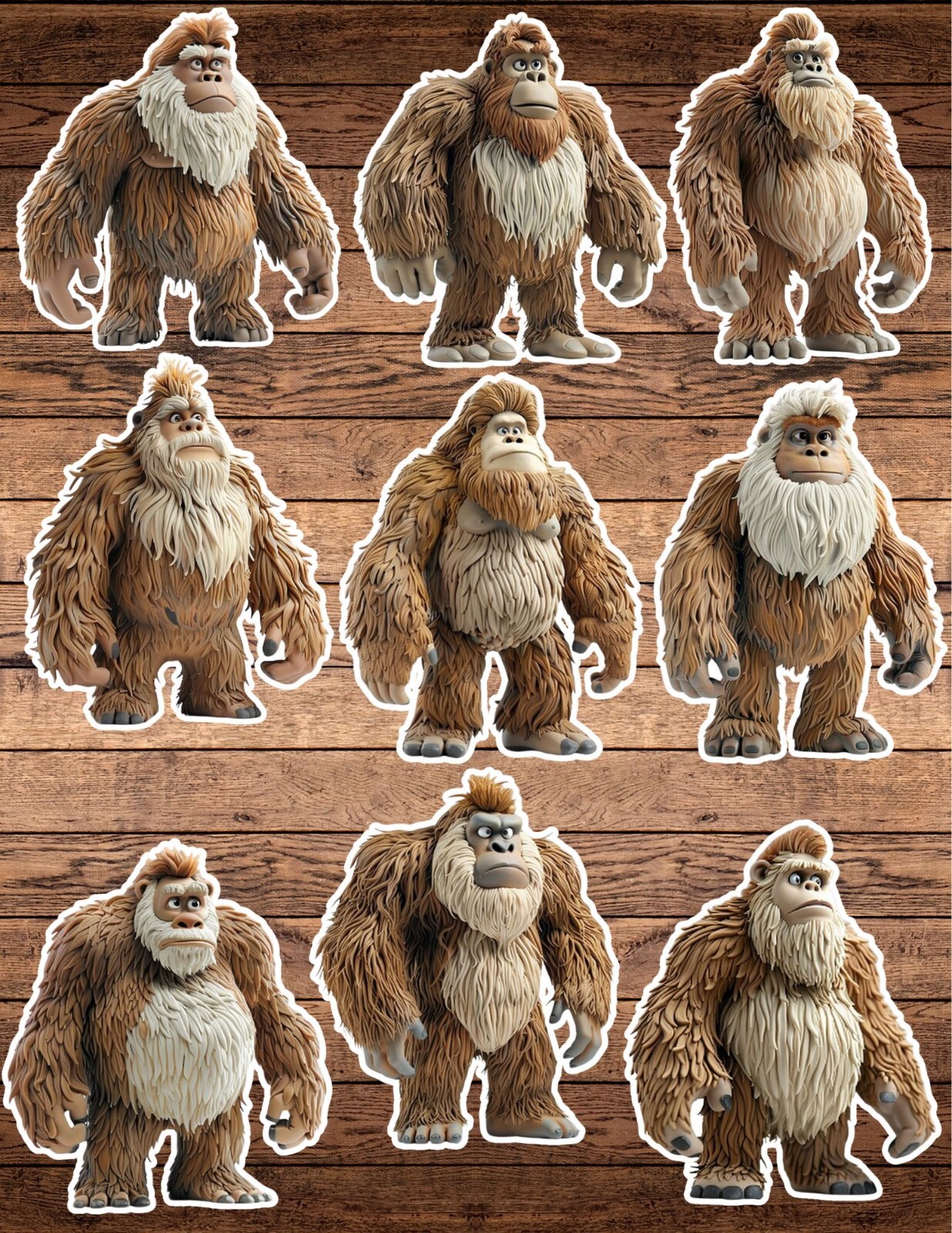 Bigfoot Die Cut Vinyl Stickers Set Notebook Laptop Waterbottle